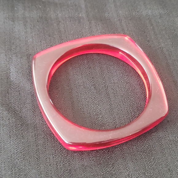 Vintage lucite square bangles set of 3 - mod retro - Picture 4 of 7